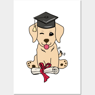 Funny dog is graduating Posters and Art